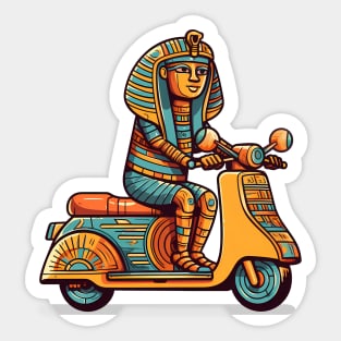 Pharaoh on Moped - Spooky Month Edition Sticker